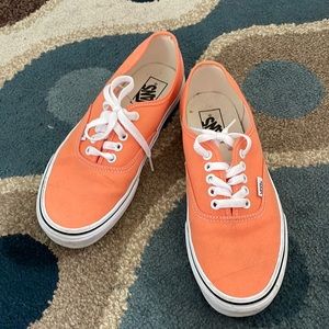 orange authentic style vans